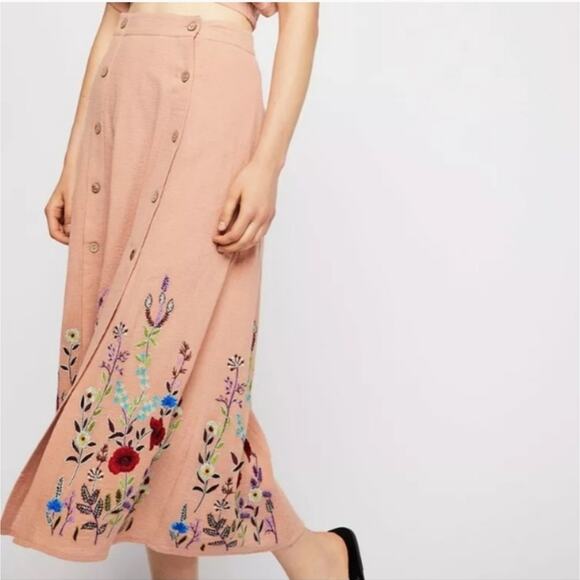 Free People Sunny Stroll Midi Skirt